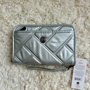 Lug Zeppelin 2 RFID Wristlet Wallet- Metallic Silver NWT